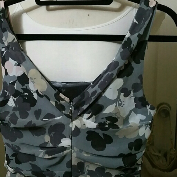 EXPRESS gray floral amazing dress - Picture 5 of 8